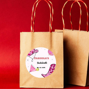 Adesivo Bachelorette Ocidental de Cowgirl Rosa