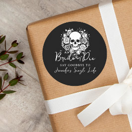 Adesivo Bachelorette Party Bride or Die Skull Floral