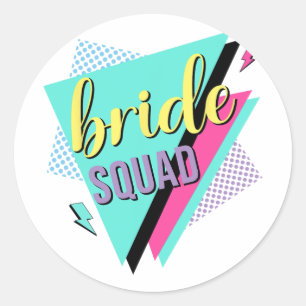 Adesivo Bachelorette Retro 90s Bride Squad Bridesmaid