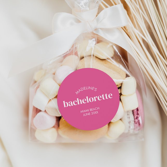 Adesivo Bachelorette Rosa Brilhante Moderna (Criador carregado)