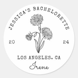Adesivo Bachelorette Setembro Aster Nascimento Mês Flor