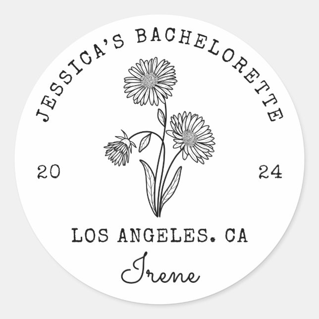 Adesivo Bachelorette Setembro Aster Nascimento Mês Flor (Frente)