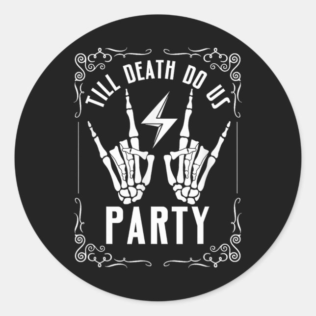 Adesivo Bachelorette Till Death Nos Party Skeleton Hand (Frente)
