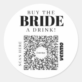 Adesivo Bachelorette Venmo Código QR Comprar Noiva A Bebid