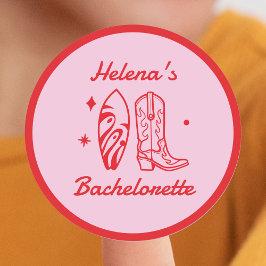 Adesivo Bachelorette Vermelho e Rosa da Cowgirl Costeira