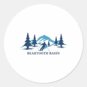 Adesivo Bacia Beartooth Wyoming Ski Resort Skiier T-