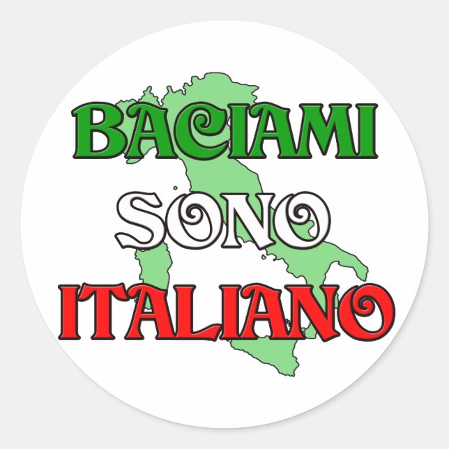 Adesivo Baciami Italiano (Beije-me, sou italiano) (Frente)