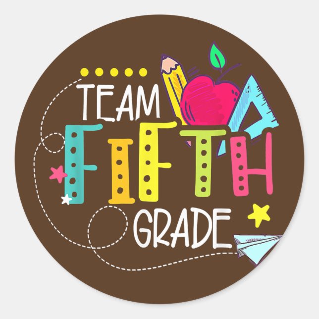 Adesivo Back To School Gifts Team Fifth Grade 5th Teacher (Frente)
