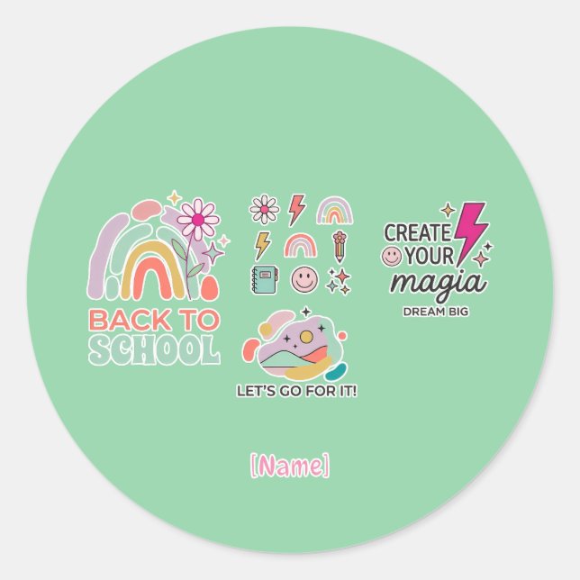 Adesivo Back to School Rainbow / Regreso Arcoíris Escolar (Frente)