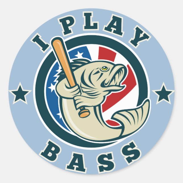 Adesivo Baco de beisebol do Bass Bass (Frente)
