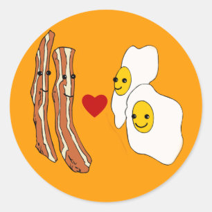 Adesivo Bacon ama Ovos Engraçado Design Bacon