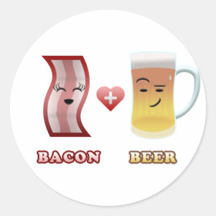 Adesivo Bacon + Cerveja no amor
