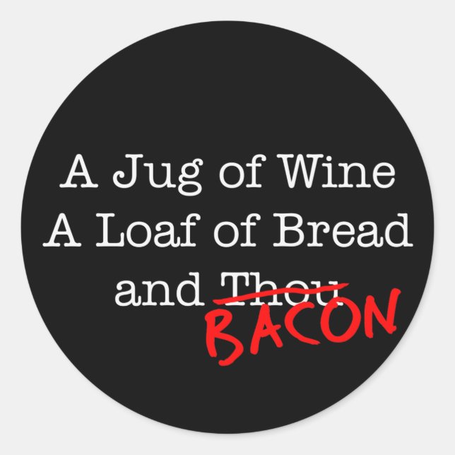 Adesivo Bacon Jug of Wine (Frente)