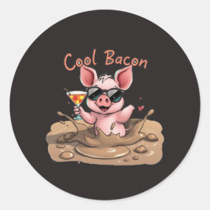Adesivo "Bacon Legal" Leitão de Óculos de Sol