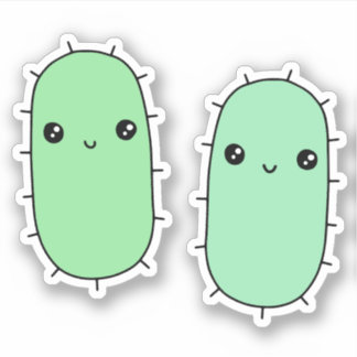 Adesivo Bactérias E. coli Cute - desenhos animados para mi