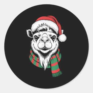 Adesivo Bactrian Camel Xmas Santa Hat Custo de Natal