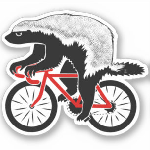Adesivo Badass Honey Badger Biker Red Bike