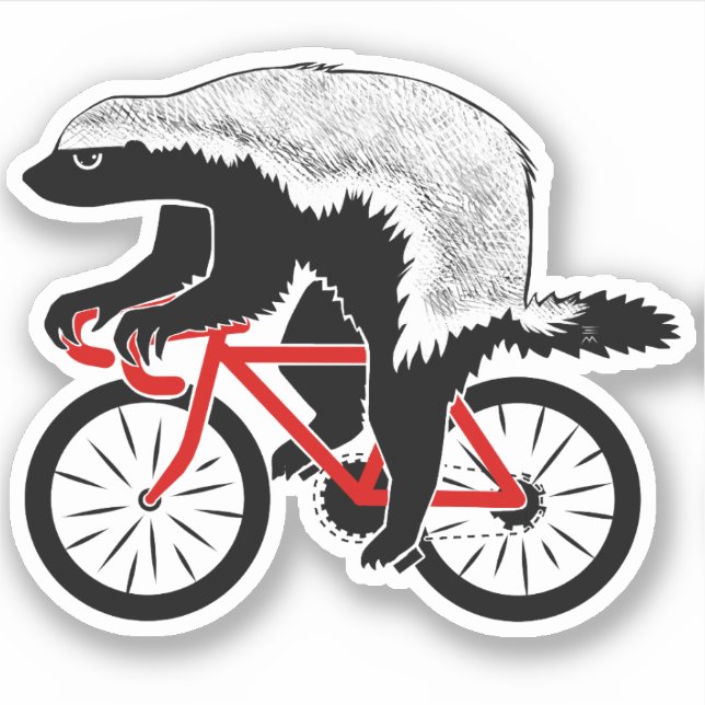 Adesivo Badass Honey Badger Biker Red Bike (Frente)