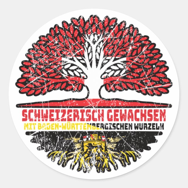 Adesivo Baden-Württemberg Schweizer Schweiz Baum (Frente)