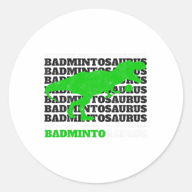 Adesivo Badminto Saurus Rex Birdie Shuttle Dino Badminton (Frente)