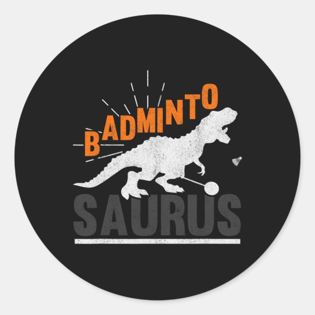 Adesivo Badminto Saurus Rex Birdie Shuttle Dinosaur Badmin (Frente)