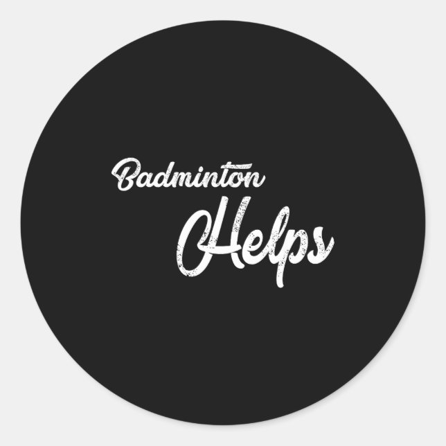 Adesivo Badminton Ajuda Para Jogadores de Badminton  (Frente)