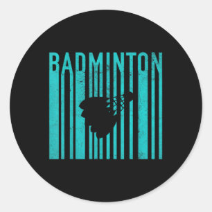 Adesivo Badminton Antigo - Jogador de Badminton Retro - Ba