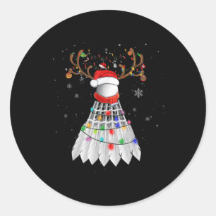 Adesivo Badminton Ball Santa Hat Cute Xmas Pajam