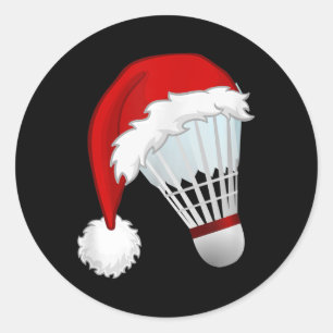 Adesivo Badminton Chapéu de Papai Noel Esportes Natal 