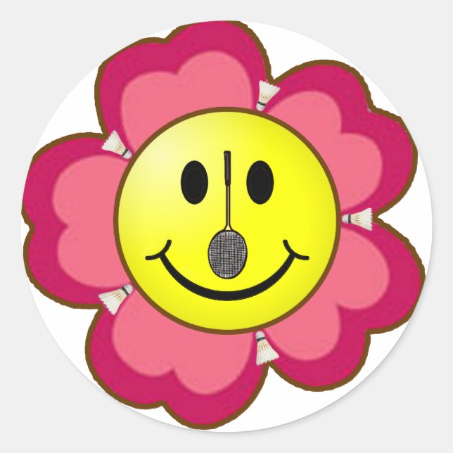 Adesivo Badminton da Flor Vermelha (Frente)