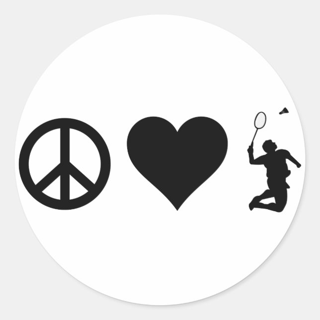 Adesivo Badminton do Amor pela Paz (Frente)