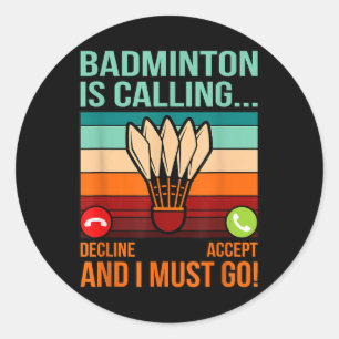 Adesivo Badminton Está Chamando O Treinador Gr Do Jogador 
