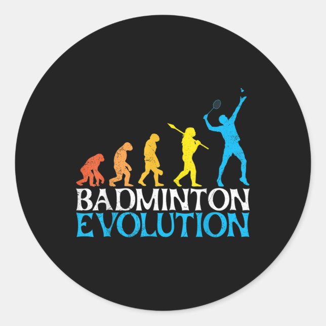 Adesivo Badminton Evolution Monkey Badminton Player Badmin (Frente)
