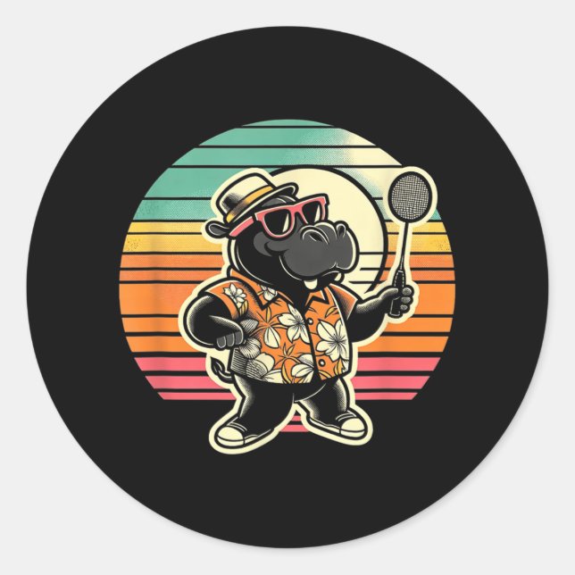 Adesivo Badminton Hippo Shuttle  (Frente)