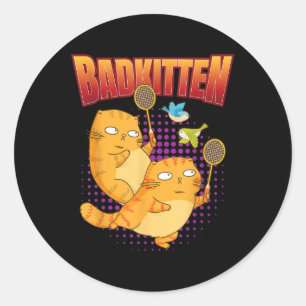 Adesivo Badminton I Badkitten Gato I Raquete de Badminton
