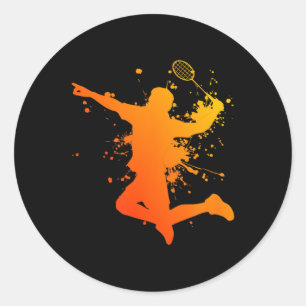 Adesivo Badminton Jogador de Badminton Squash Peteca