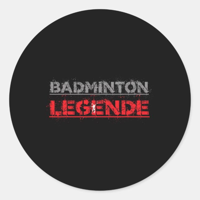 Adesivo Badminton Legend Funny Badminton Gift Shuttle (Frente)