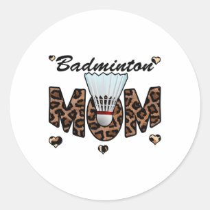 Adesivo Badminton Mãe Leopard Engraçado Badminton Mãe da M