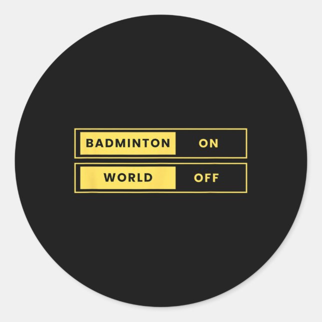 Adesivo Badminton No Mundo Do Shuttle (Frente)
