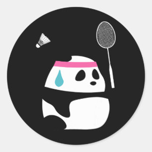 Adesivo Badminton Panda Escavado - Engraçado Shuttle Ani