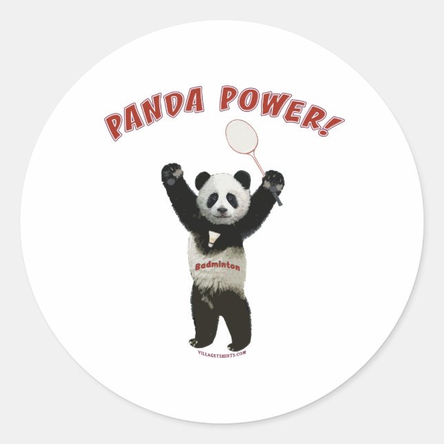 Adesivo Badminton Panda Power (Frente)