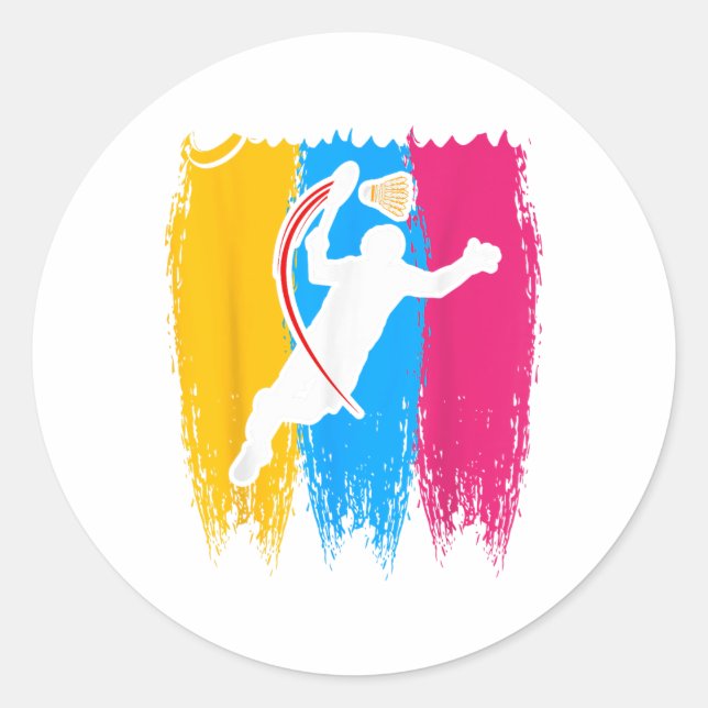 Adesivo Badminton Player Shuttle Time Smash Rackets Lover  (Frente)