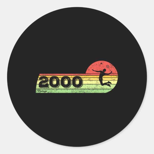 Adesivo Badminton-player Vintage 2000 Birthday Shuttle Bad (Frente)