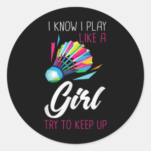 Adesivo Badminton Shuttle Jogador De Badminton Ball Sport 