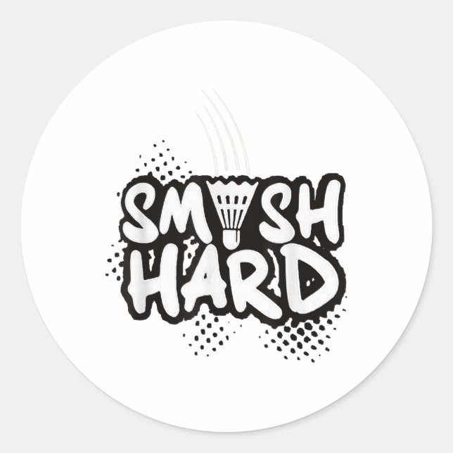 Adesivo Badminton Smash Hard Champion Gift  (Frente)