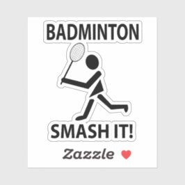 Adesivo Badminton Smash It Jogador Esportivo Badminton