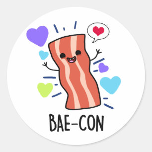 Adesivo Bae-con Cute Bacon Pun