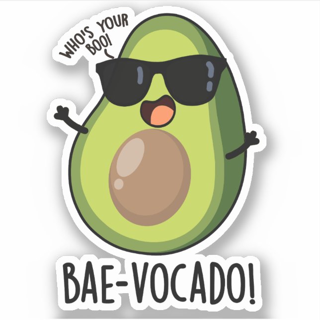 Adesivo Bae-vocado Funny Avocado Pun (Frente)
