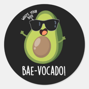 Adesivo Bae-vocado Funny Avocado Pun Dark BG