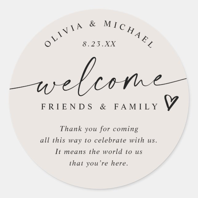 Adesivo Bag de boas-vindas do Hotel Beige Tan (Frente)